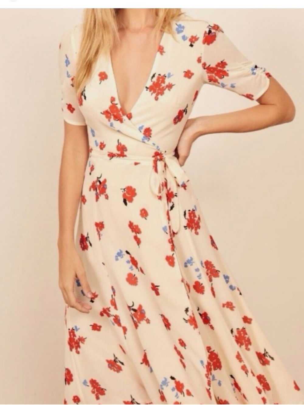 Reformation Napa Wrap Dress With Chagall Floral Print